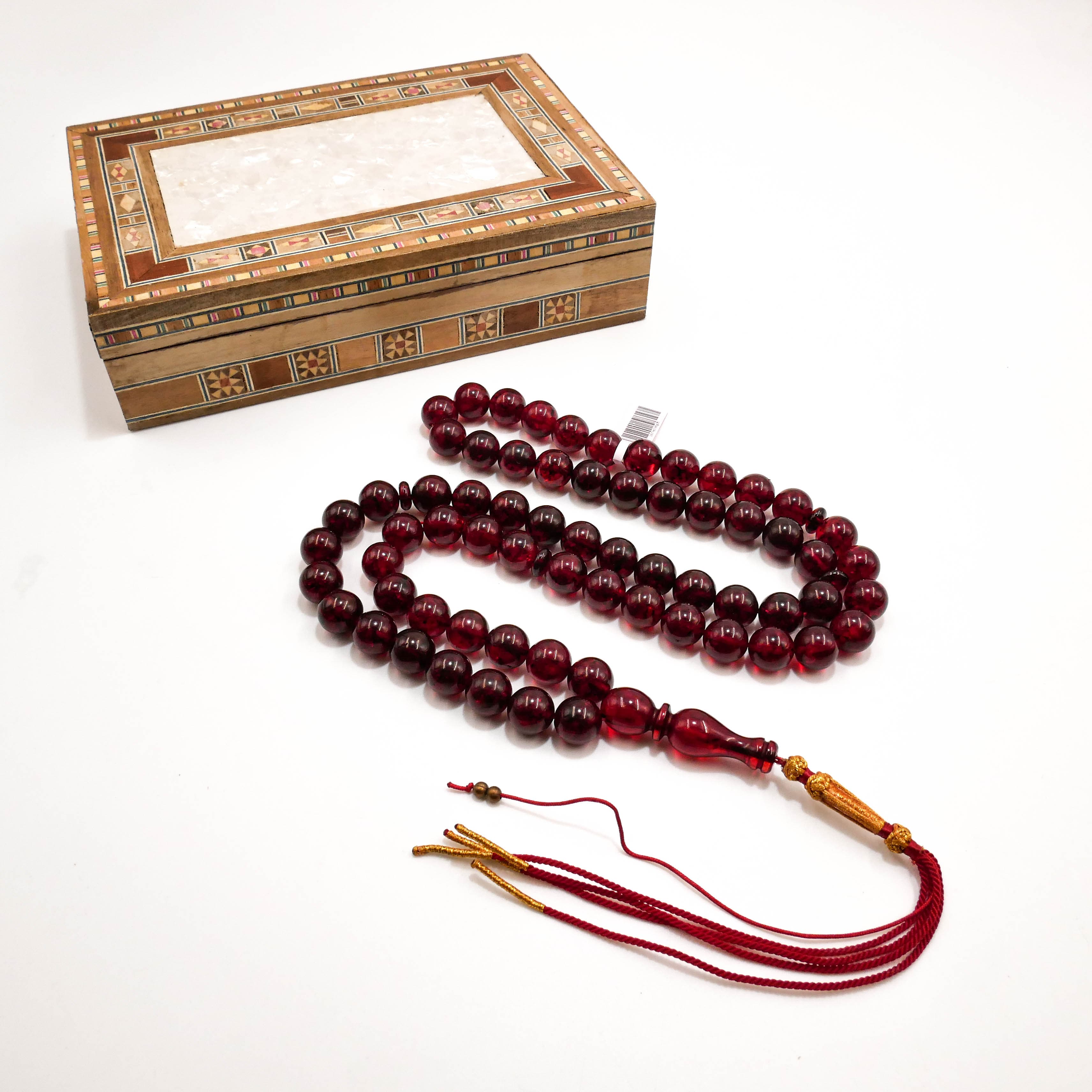 مسباح كهرمان بلطيقي معالج (شيري) — مسباح أصلي فاخر
